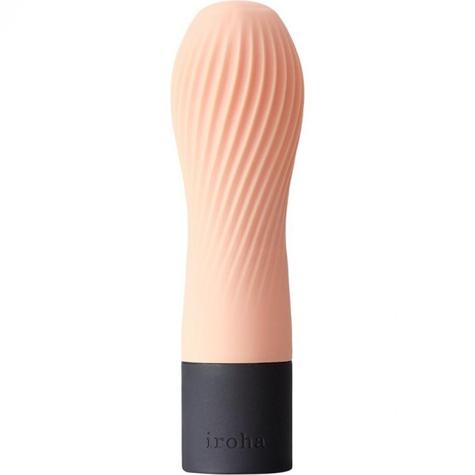 Персиковый рифленый мини-вибратор IROHA ZEN HANACHA - 12,7 см HMZ-02